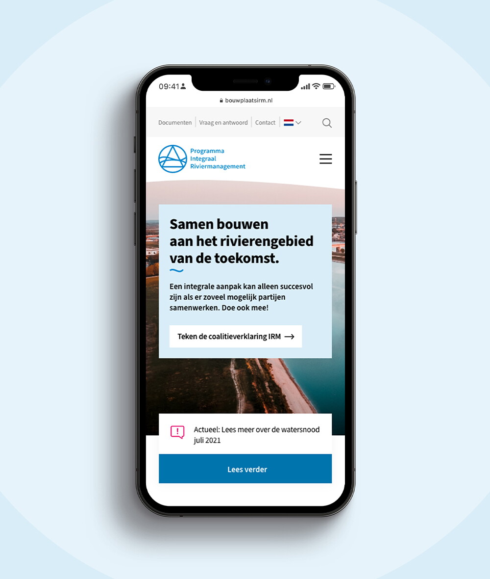 Homepage mobiel design