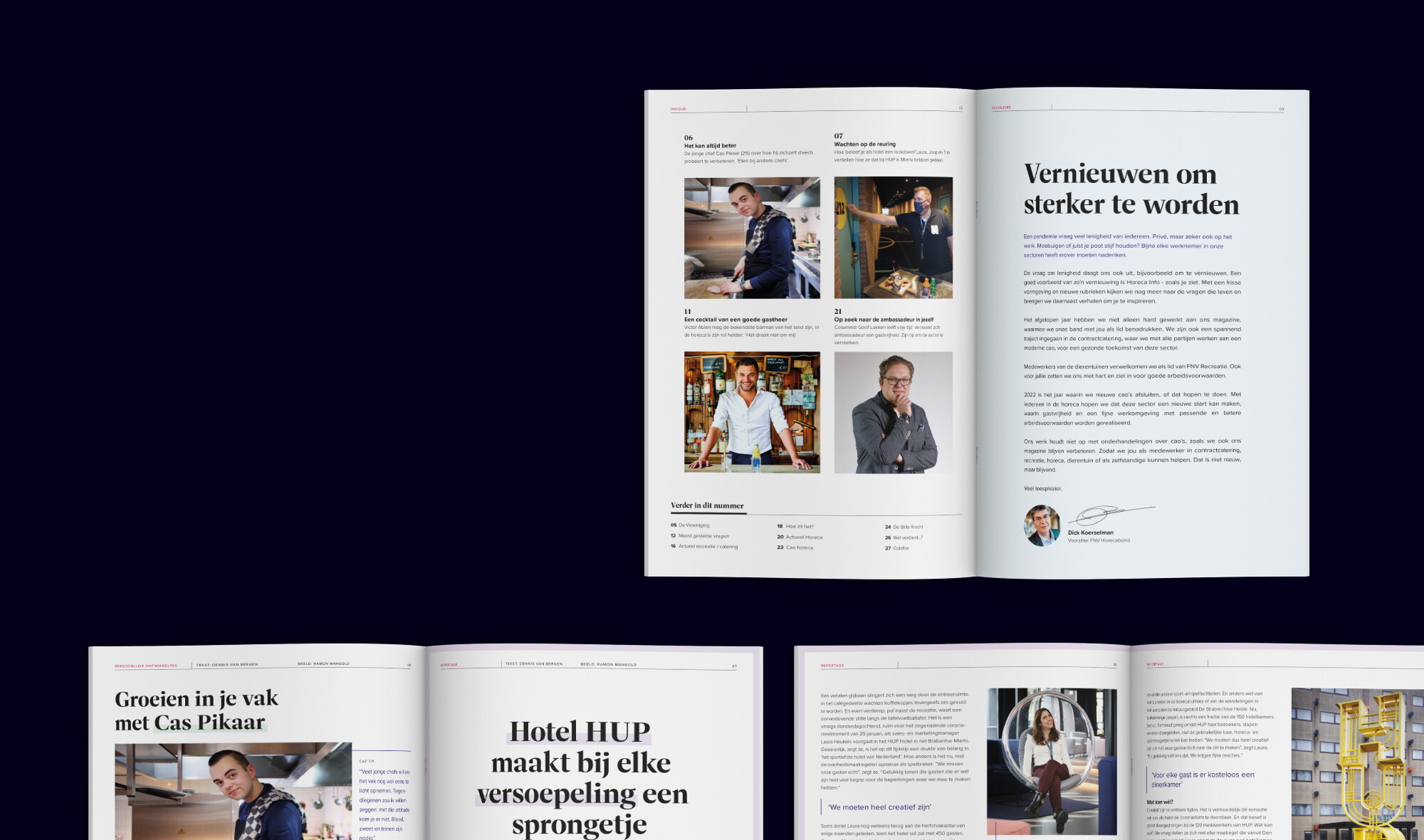 Horeca info magazine spreads 